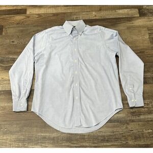 Polo Ralph Lauren Mens Button Up Shirt Blue Size 15.5 34/35 No Iron Down